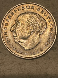 2 Deutsche Mark (Konrad Adenauer Commemorative Type)