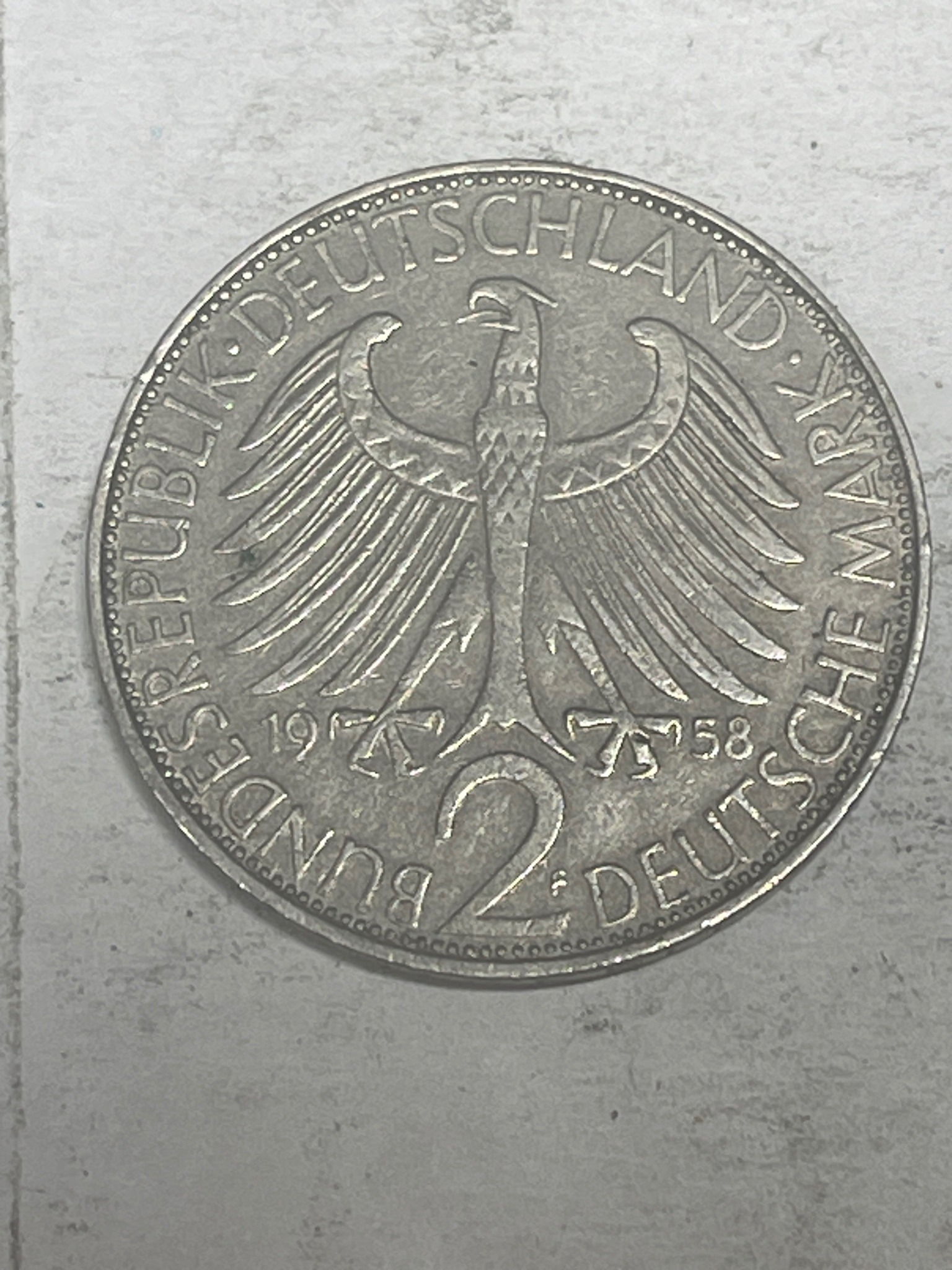 2 Deutsche Mark (Max Planck) — reverse