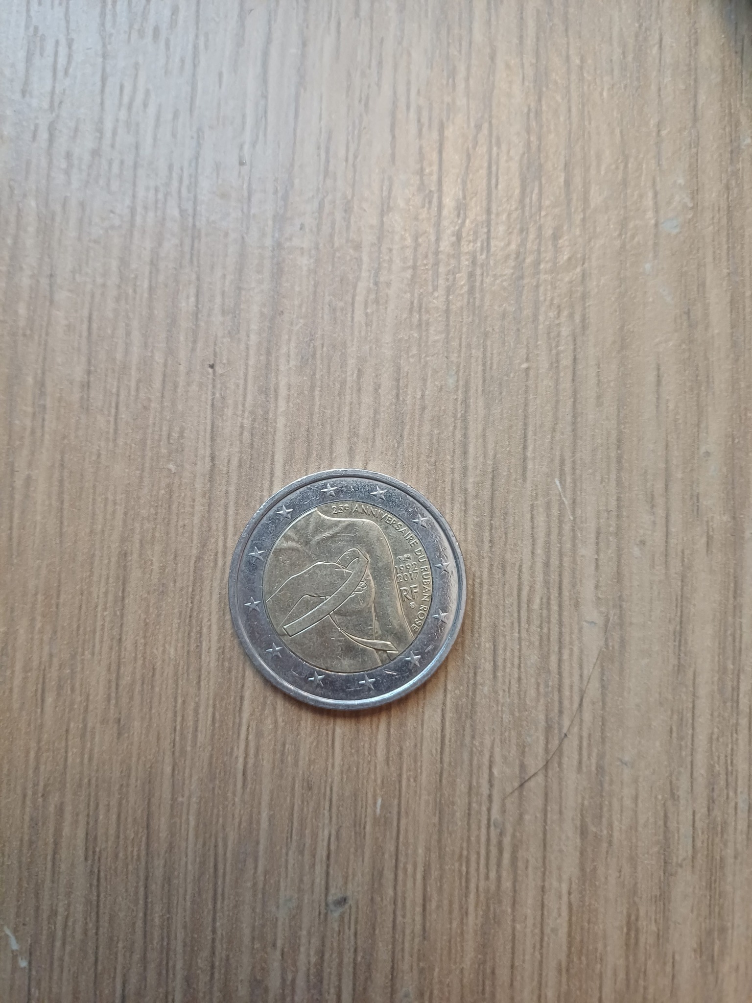 2 Euro - 25th Anniversary of the Pink Ribbon — obverse