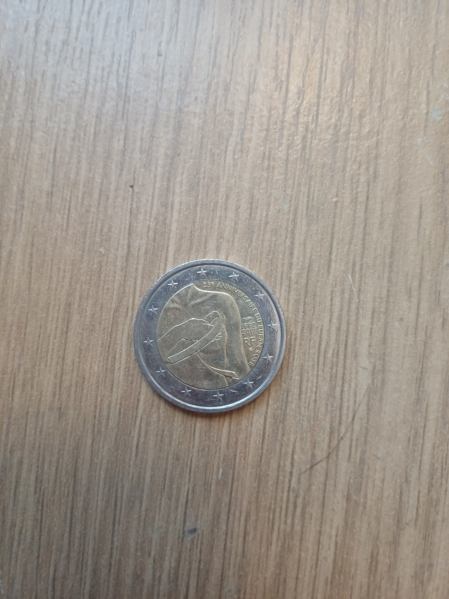 2 Euro - 25th Anniversary of the Pink Ribbon — reverse