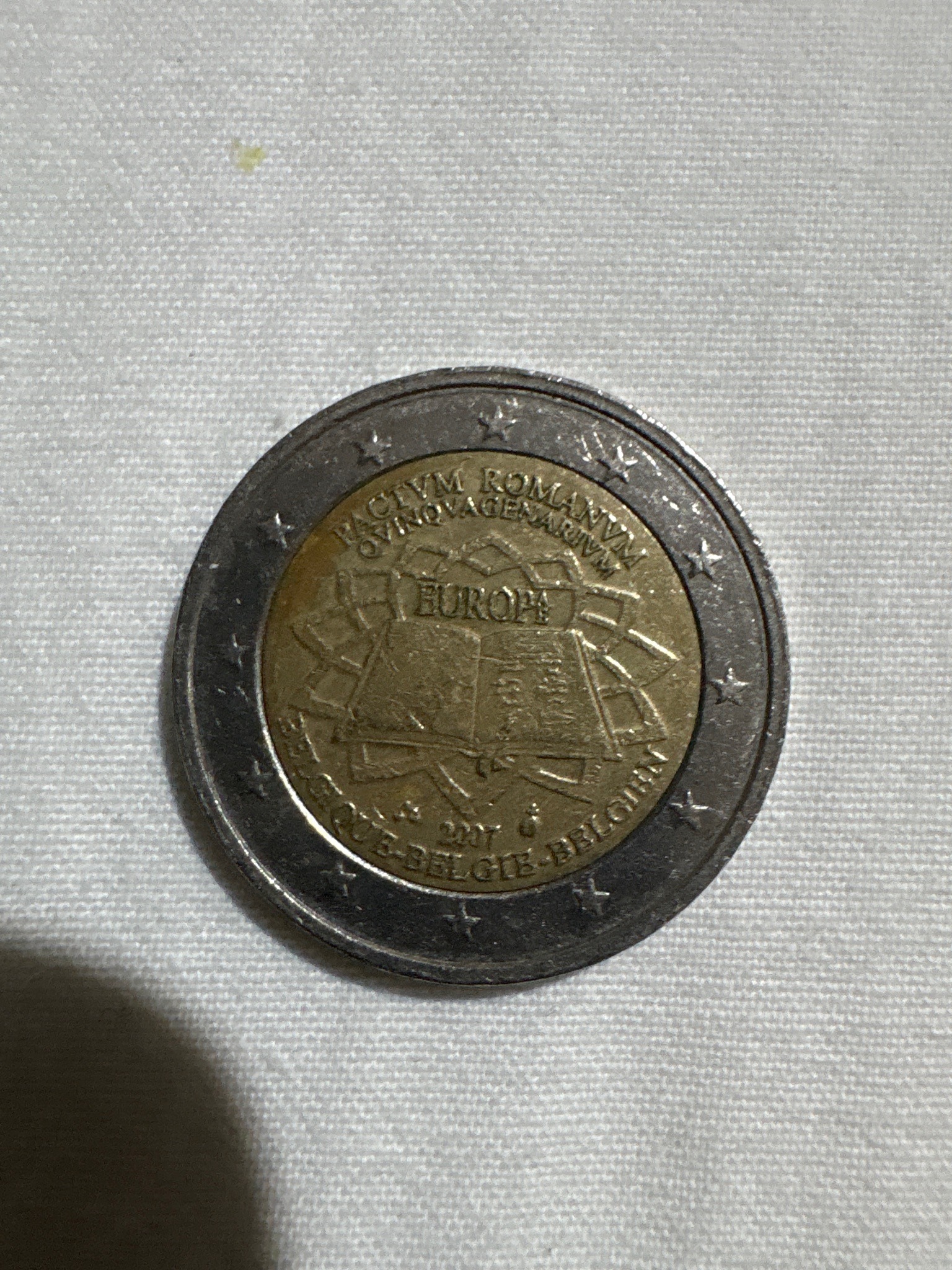 2 Euro Treaty of Rome 50th Anniversary (Belgium) — obverse
