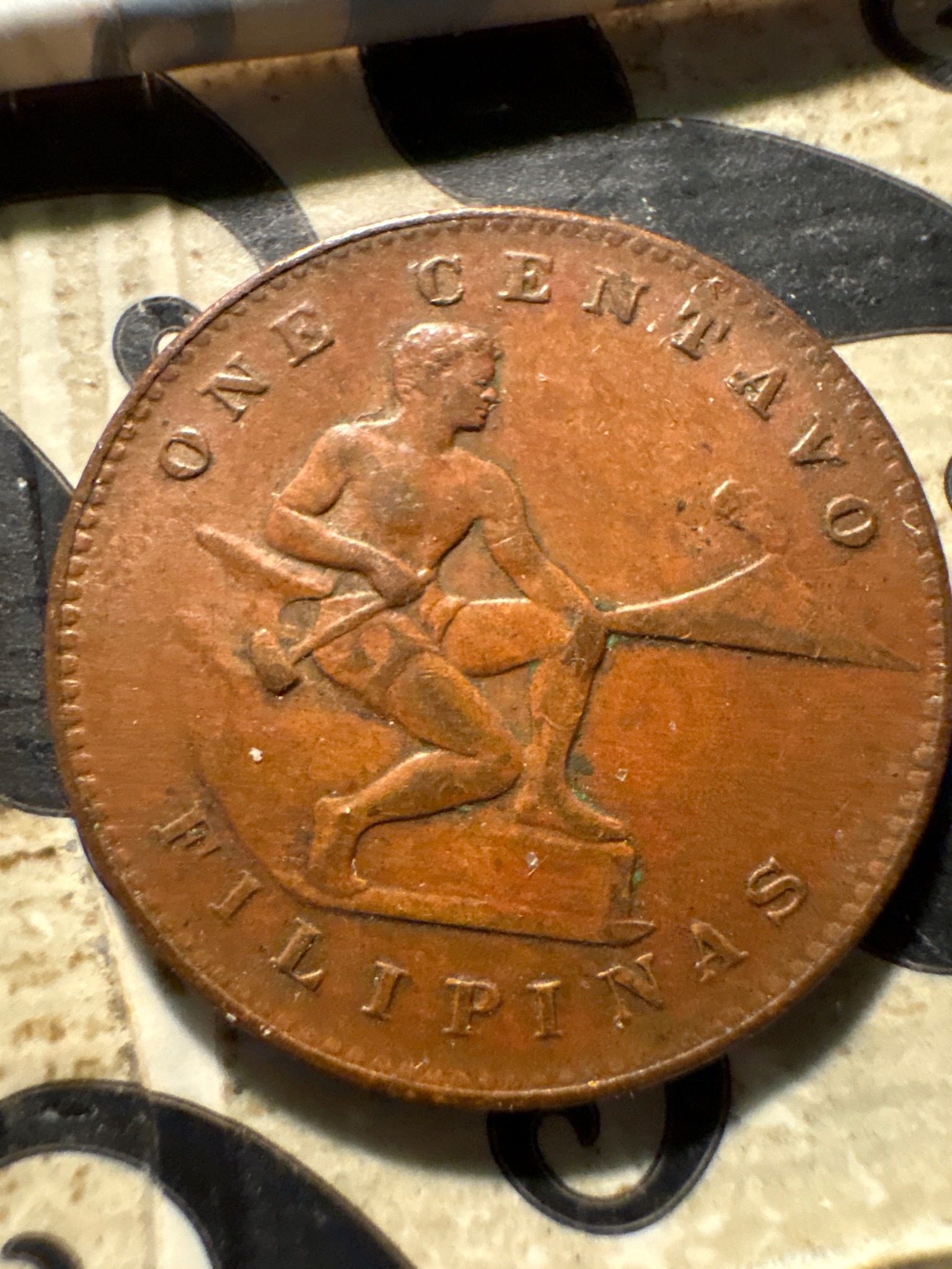 United States Administration of Philippines One Centavo — obverse