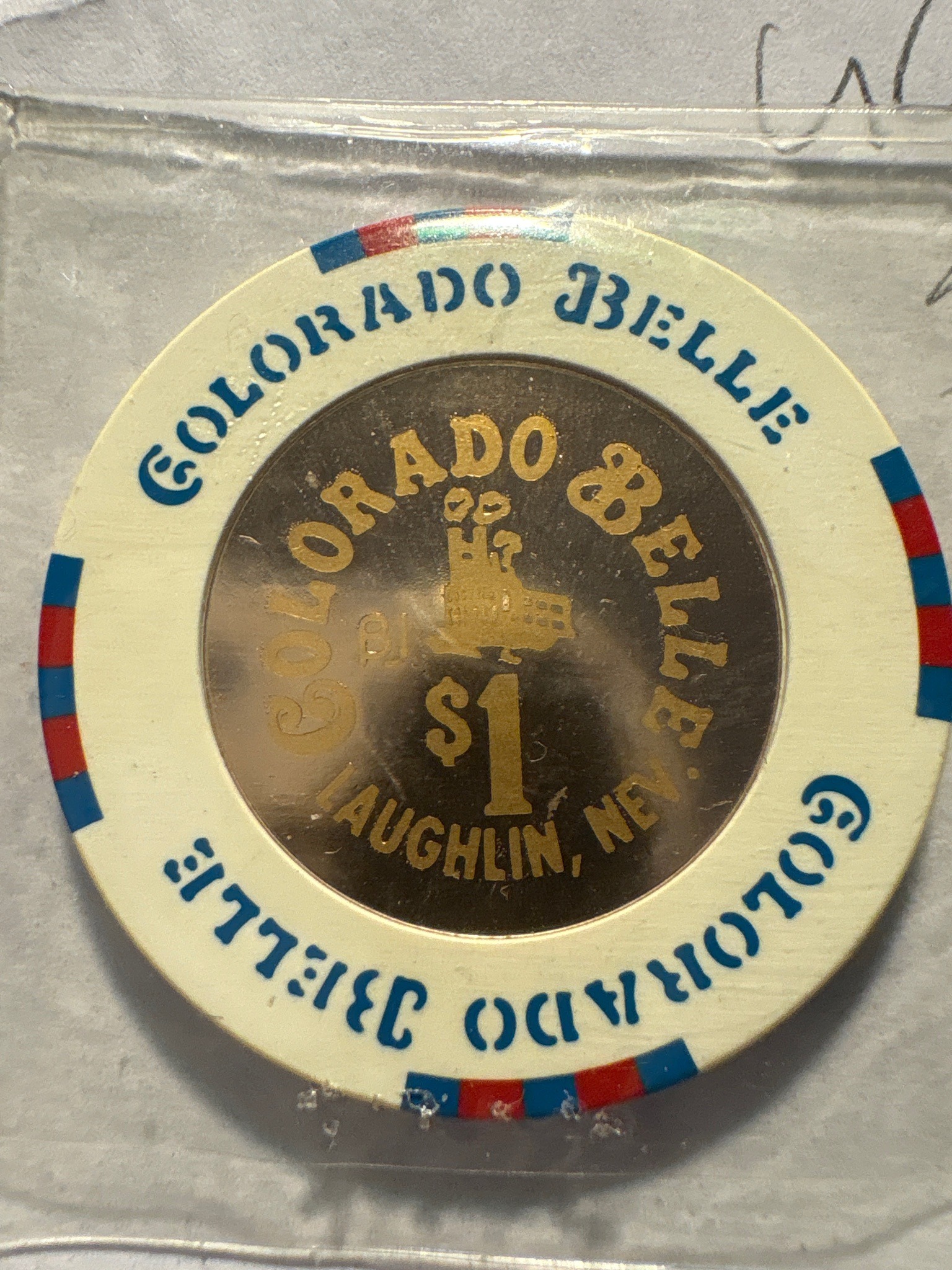 Colorado Belle $1 Casino Chip / Silver Strike Center