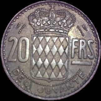 Monaco 20 Francs Prince Rainier III — reverse
