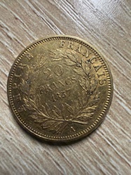 Napoleon III 'Bare Head' 20 Francs Gold Coin