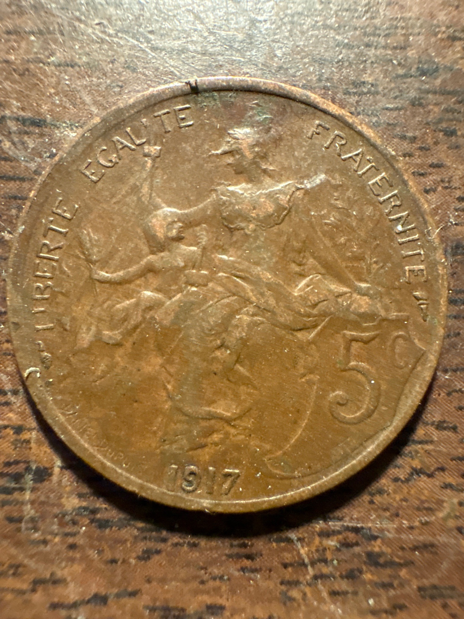 France 5 Centimes (Dupuis) — reverse