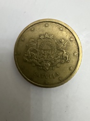 Latvian Euro (likely 1 euro cent, 2 euro cent, 5 euro cent, 10 euro cent, 20 euro cent or 50 euro cent)