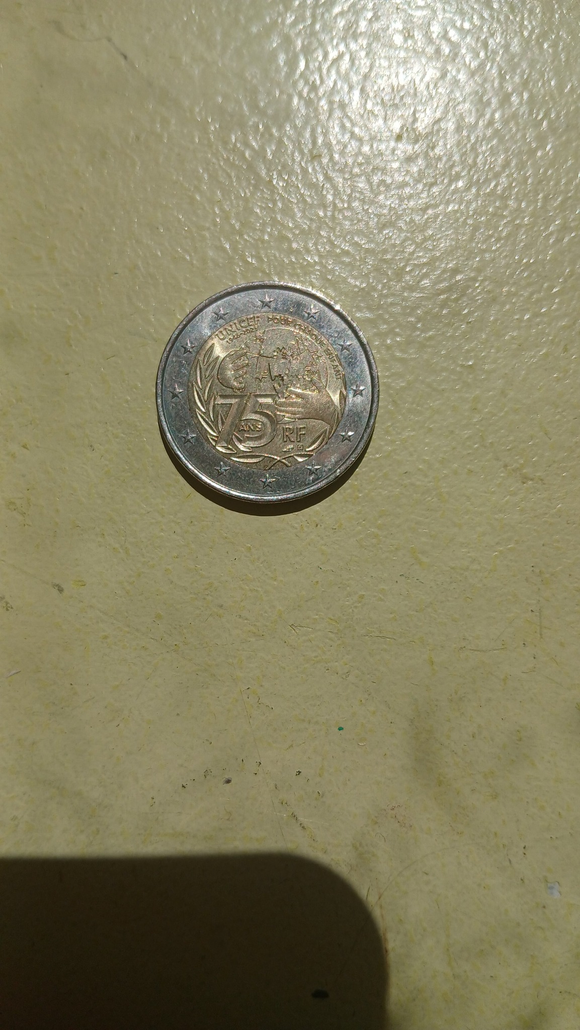 75 Years of UNICEF 2 Euro Commemorative — reverse