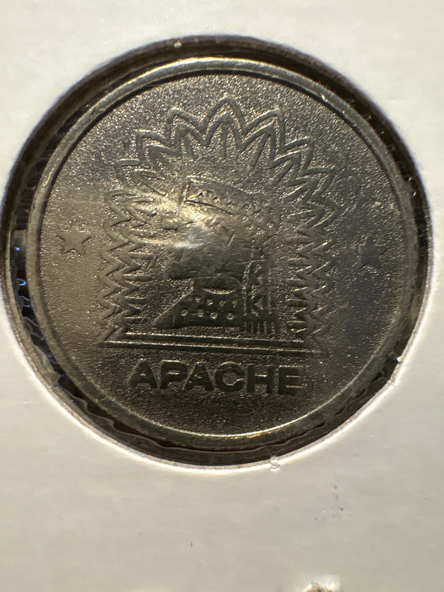 Apache Arcade or Vending Token — reverse