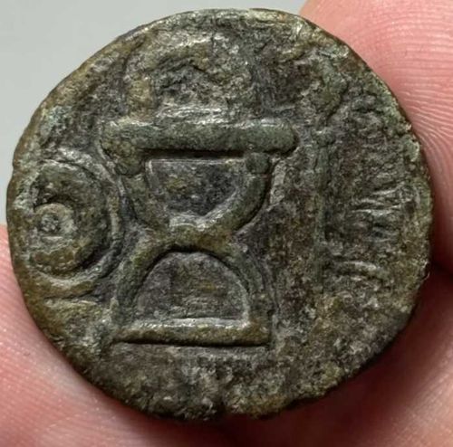 Anchor and Wheel Prutah of Alexander Jannaeus