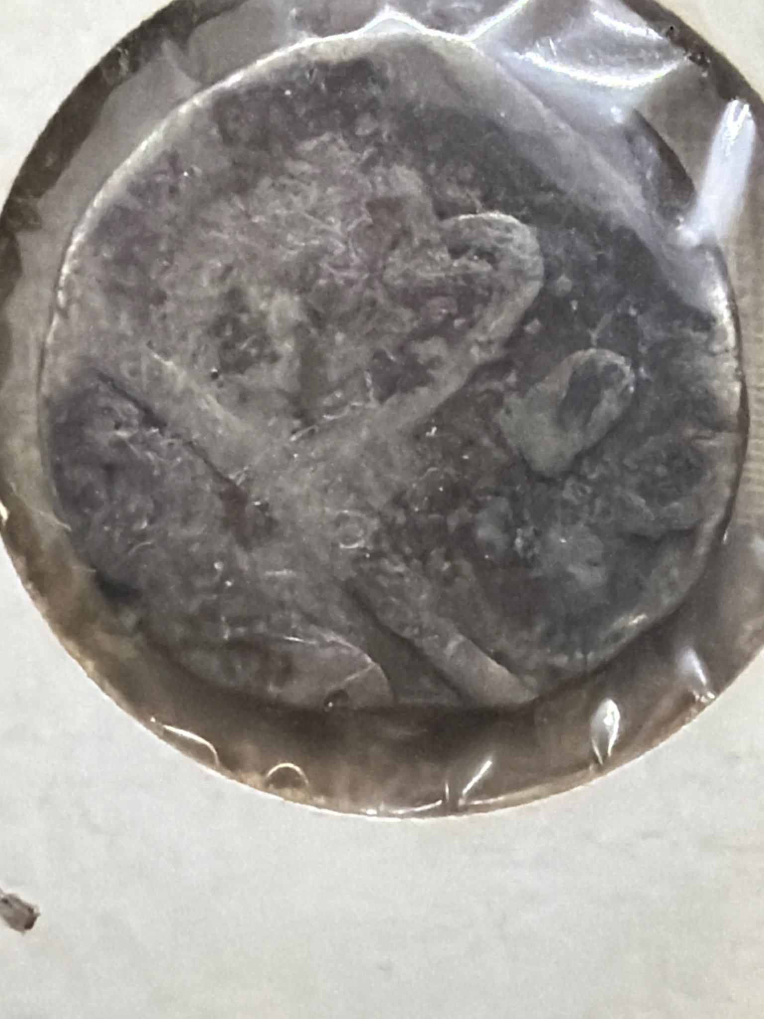 Ancient Roman Denarius or Antoninianus (Heavily Worn / Slashed) — obverse