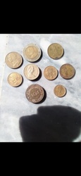 Assorted World Coins Collection (Including French Centimes, British Pound, German Pfennig, Thai Baht, etc.)