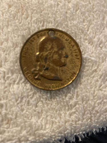 George Washington Inaugural / First President Souvenir Token (Holed)