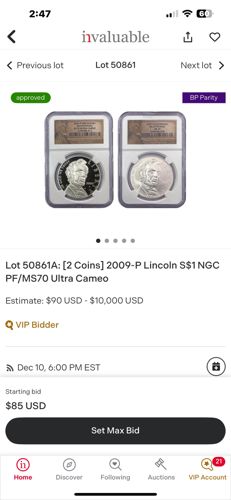 Lincoln Commemorative Silver Dollar (2009-P)