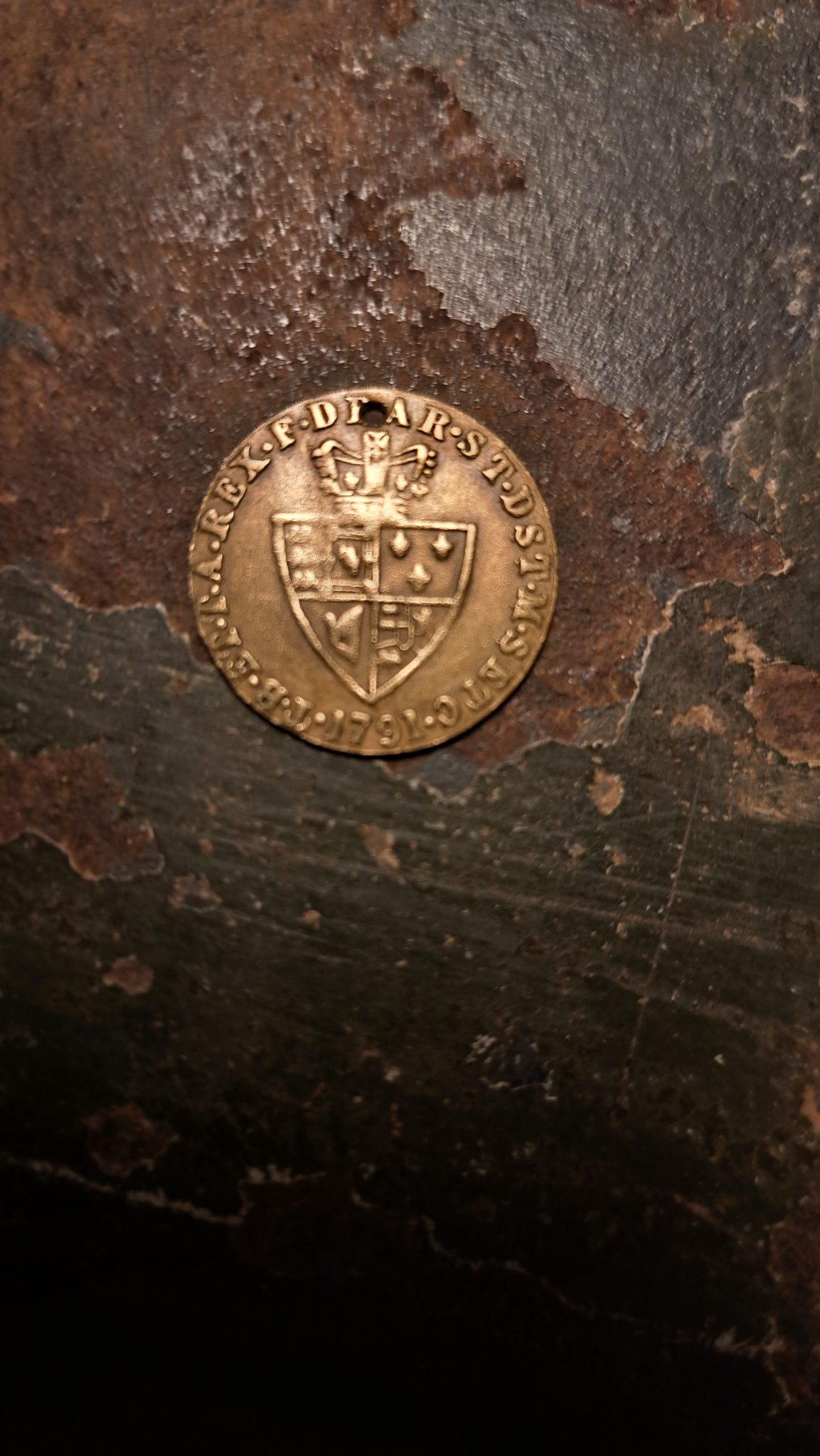 British George III Spade Guinea Token or Gaming Counter — reverse