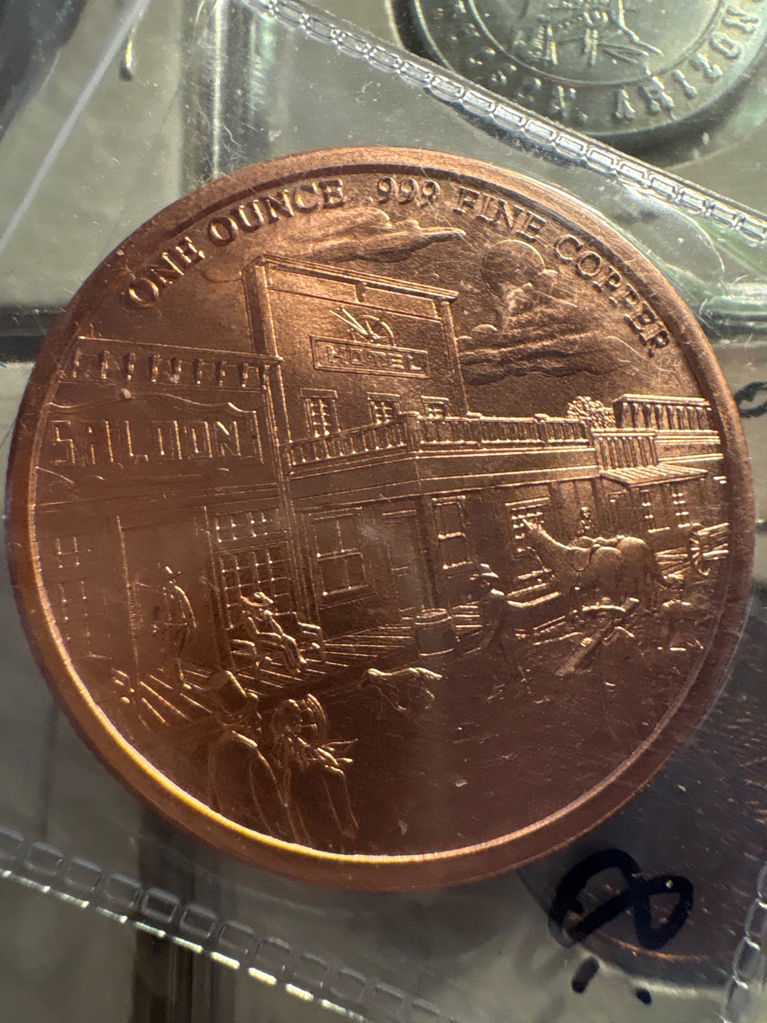 Pony Express / Old West Saloon Copper Round