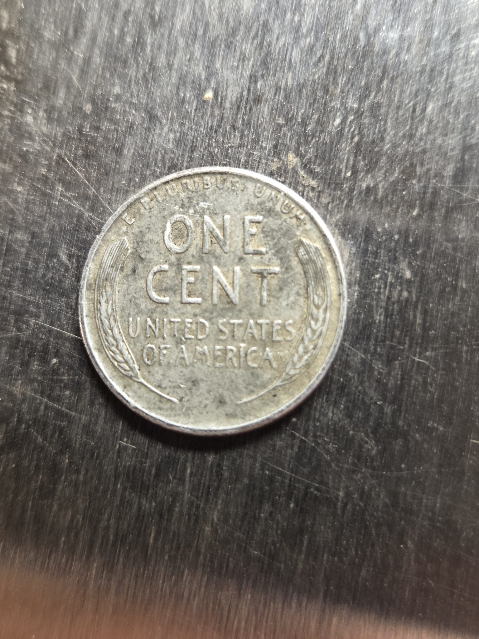 Lincoln Wheat Cent (Steel) — reverse