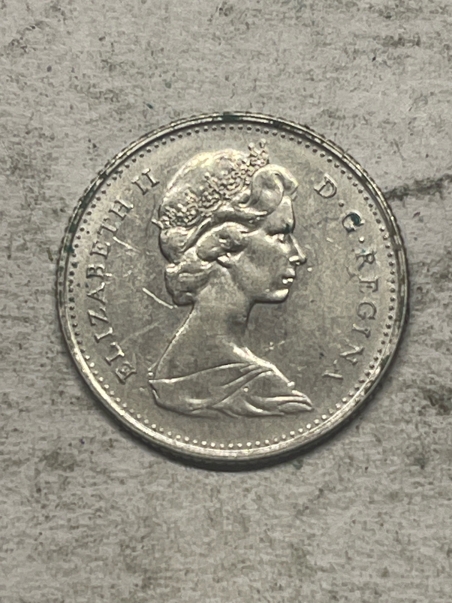Canadian Bluenose Dime — reverse