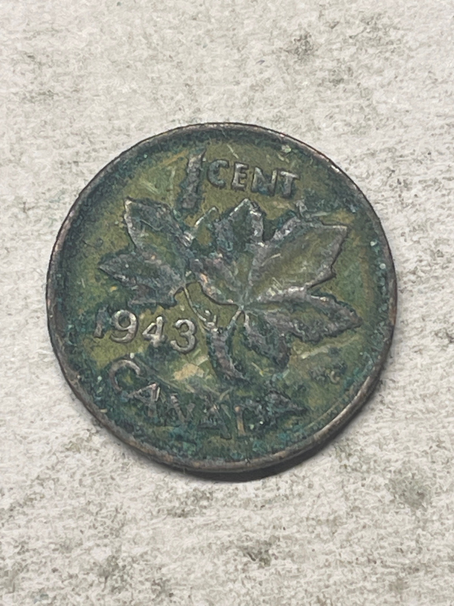 Canadian One Cent (George VI) — reverse