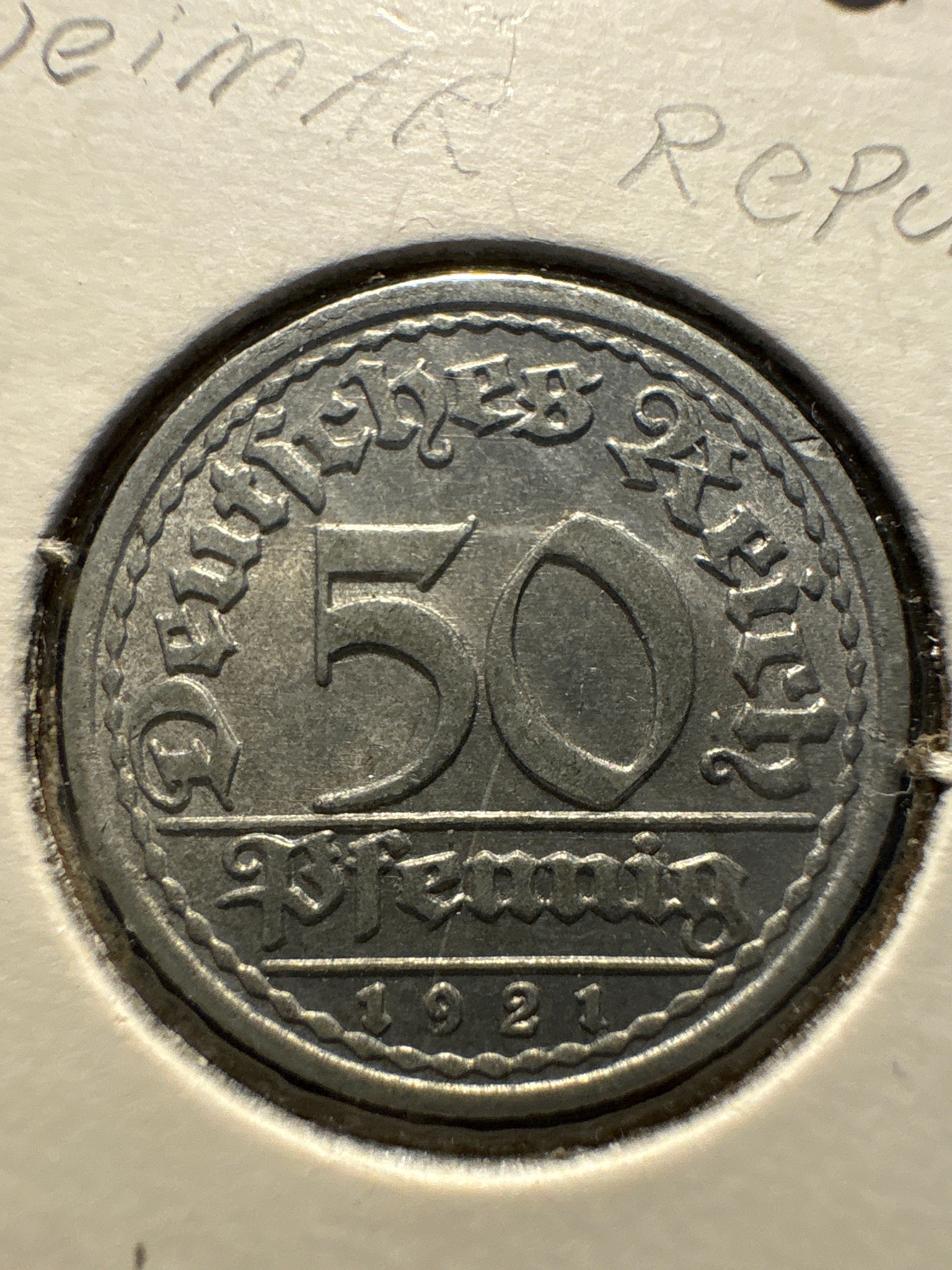 Germany 50 Pfennig (Weimar Republic Aluminum Issue) — reverse