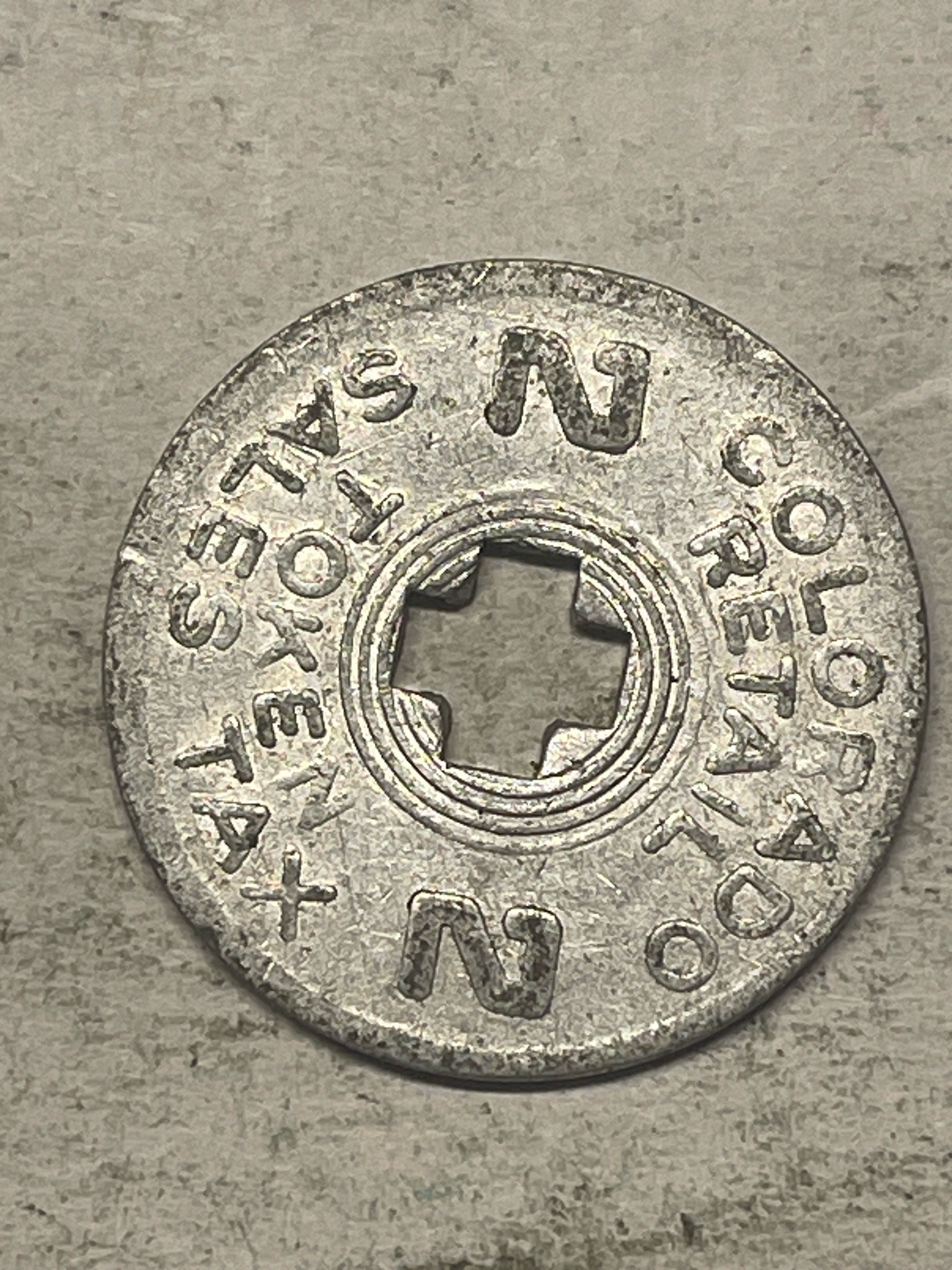 Colorado Retail Sales Tax Token (2 Mill) — reverse
