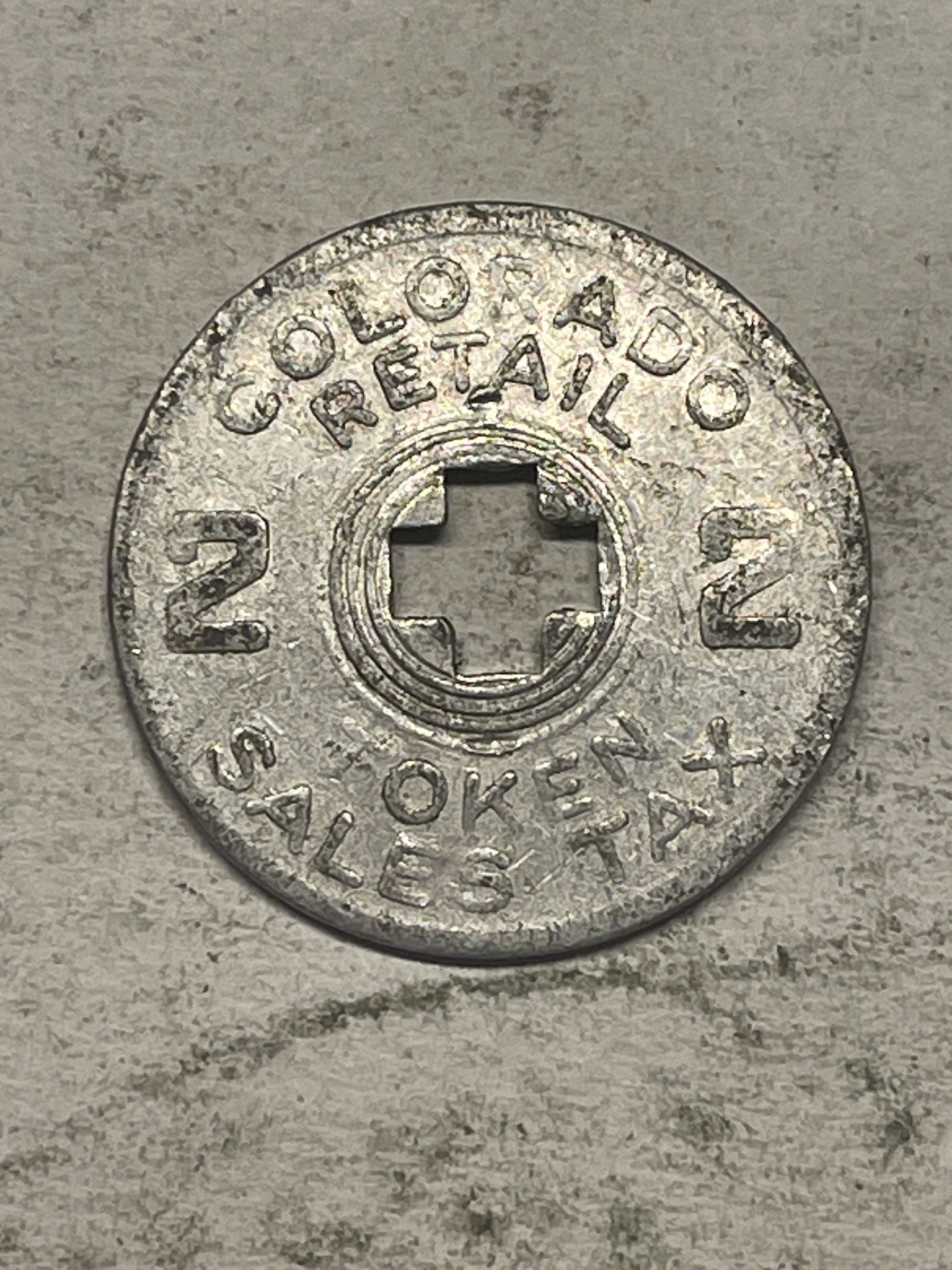 Colorado Retail Sales Tax Token (2 Mill) — obverse