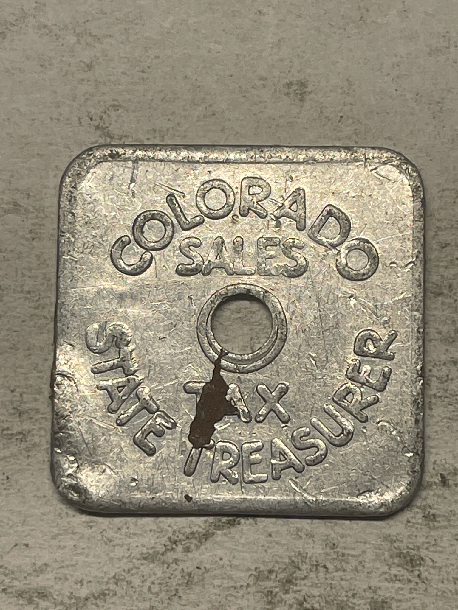 Colorado Sales Tax Token (One Fifth Cent) — reverse