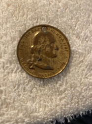 George Washington Inaugural / First President Souvenir Token (Holed)