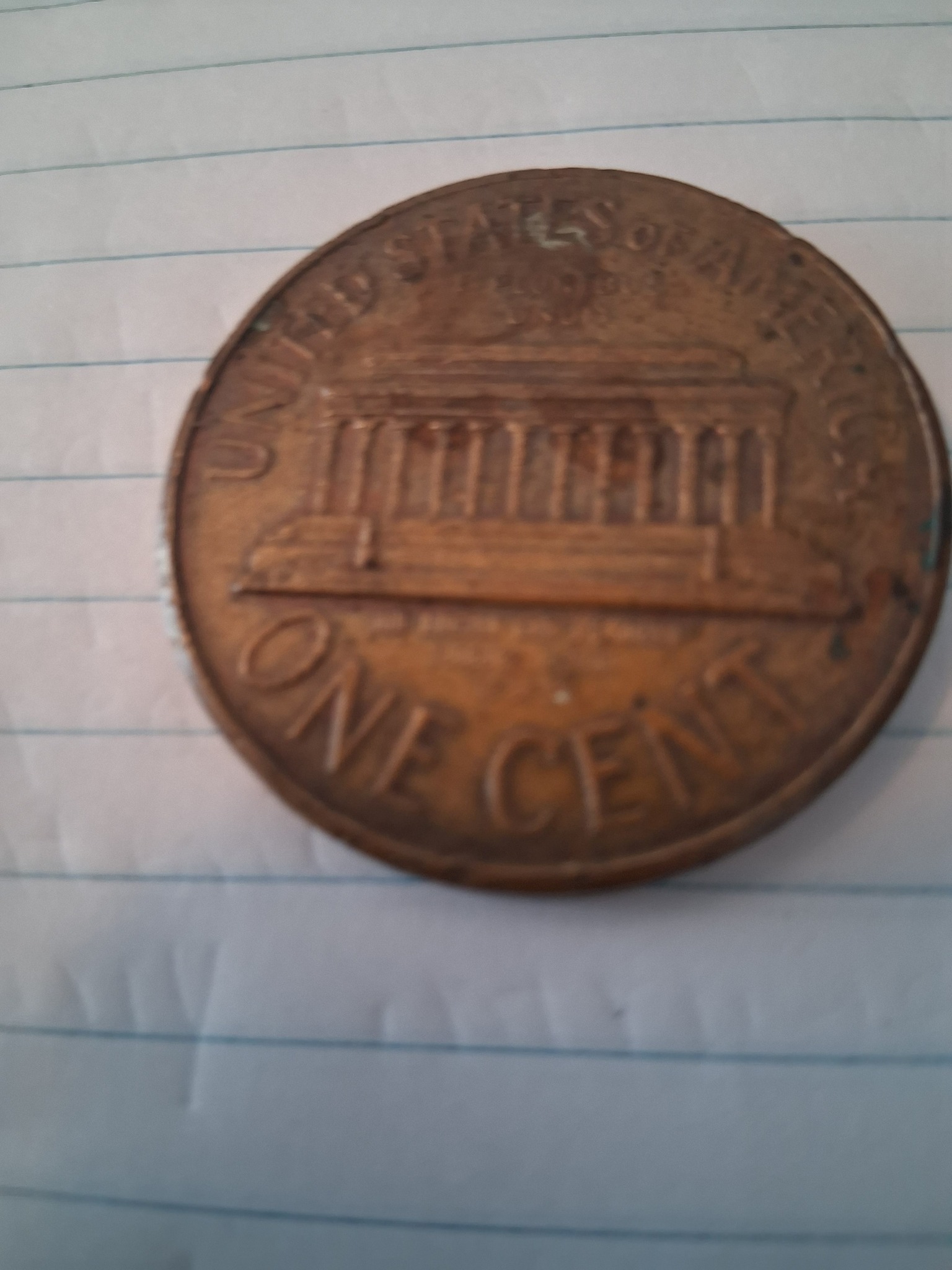 Lincoln Memorial Cent — reverse