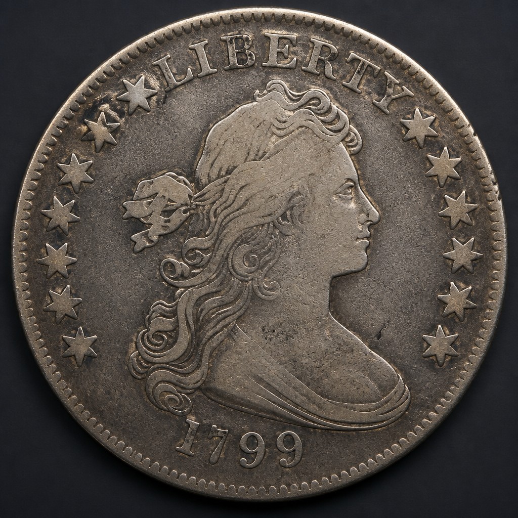 1799/8 Draped Bust Silver Dollar Overdate