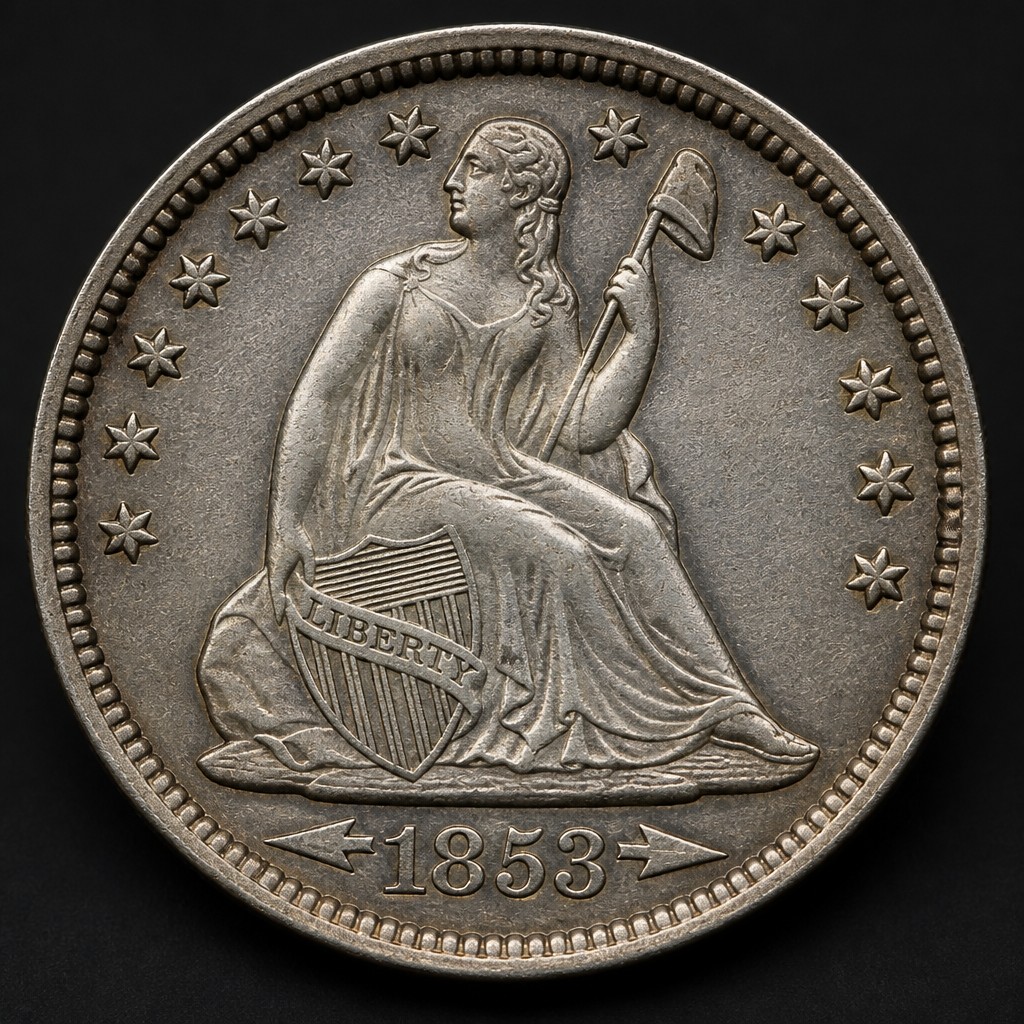 1853 Seated Liberty Quarter (Arrows and Rays)