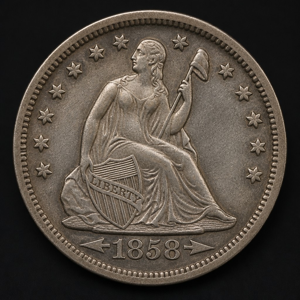 1858 Seated Liberty Quarter