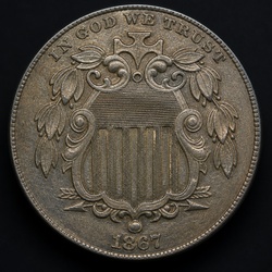 How to Identify the 1867 Shield Nickel No Rays