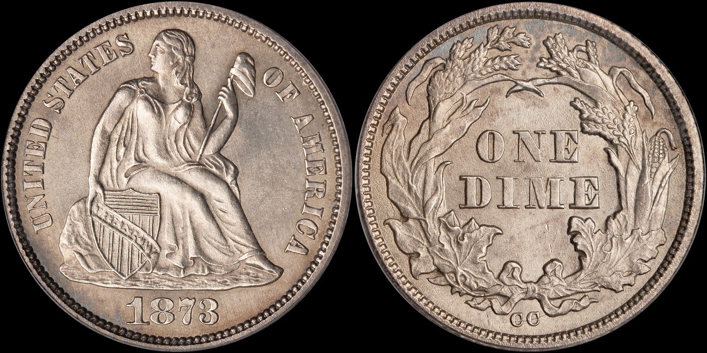 1872-CC Seated Liberty Dime