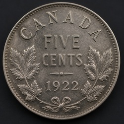How to Identify the 1922 Canadian Nickel Five Cents