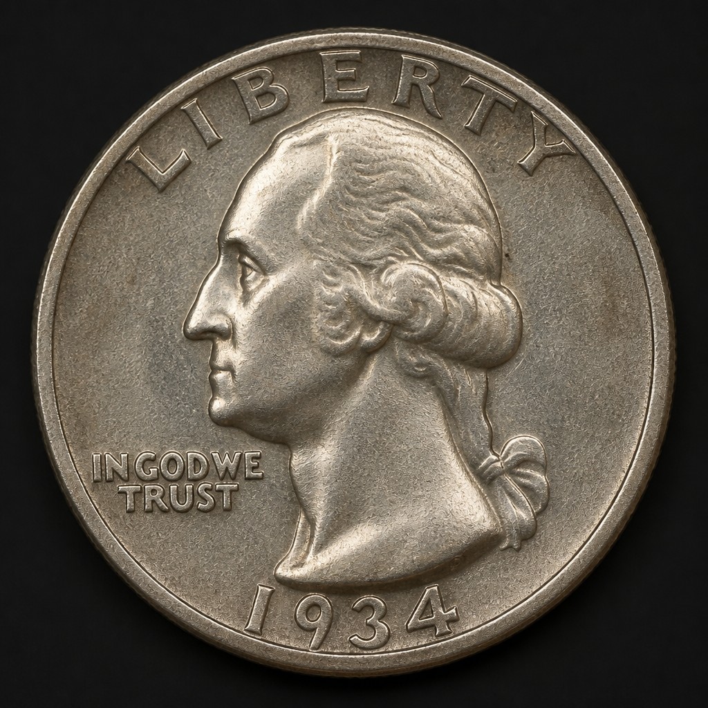 1934 Washington Quarter Doubled Die Obverse