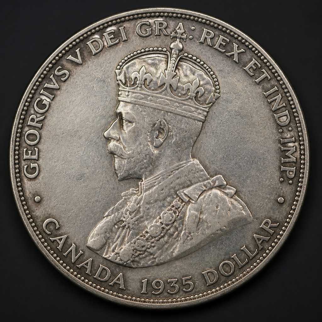 1935 George V Silver Jubilee Dollar (Voyageur)