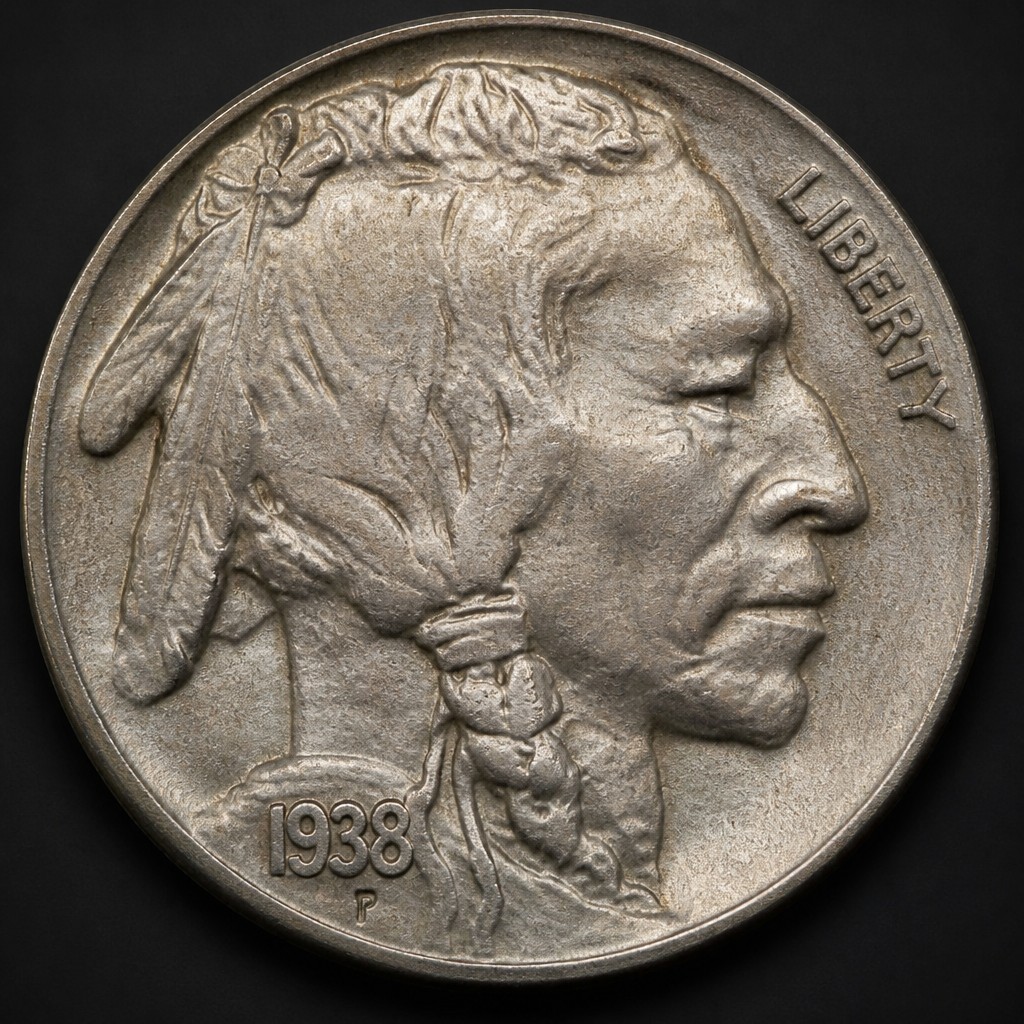 1938-D/S Buffalo Nickel Overmintmark
