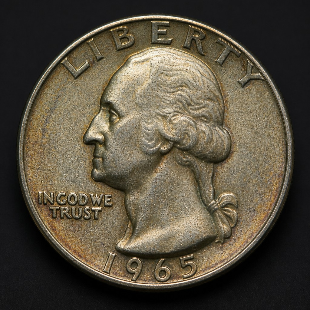 1965 Silver Washington Quarter (Transitional Error)