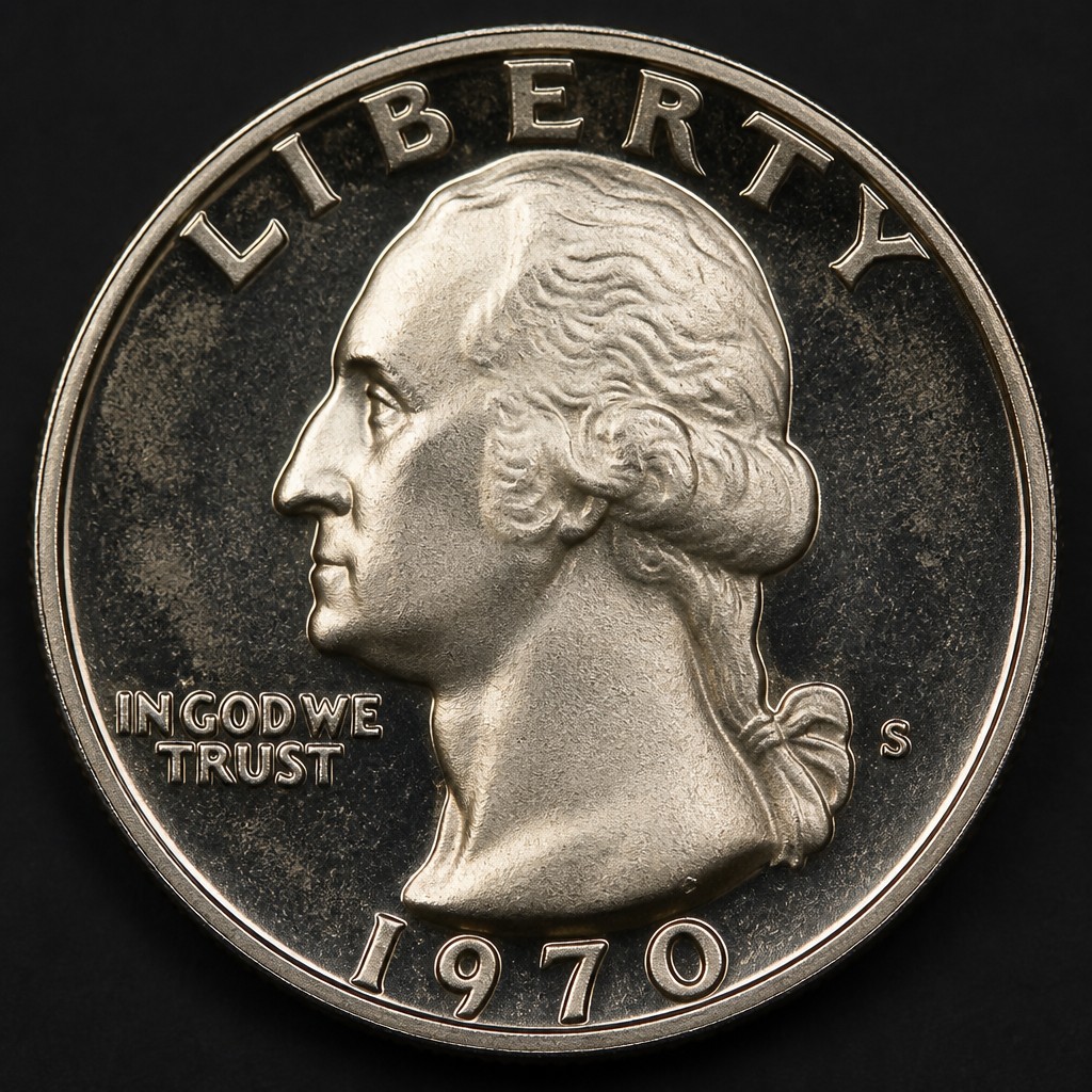 1970-S Washington Quarter Proof on 1941 Canadian Quarter