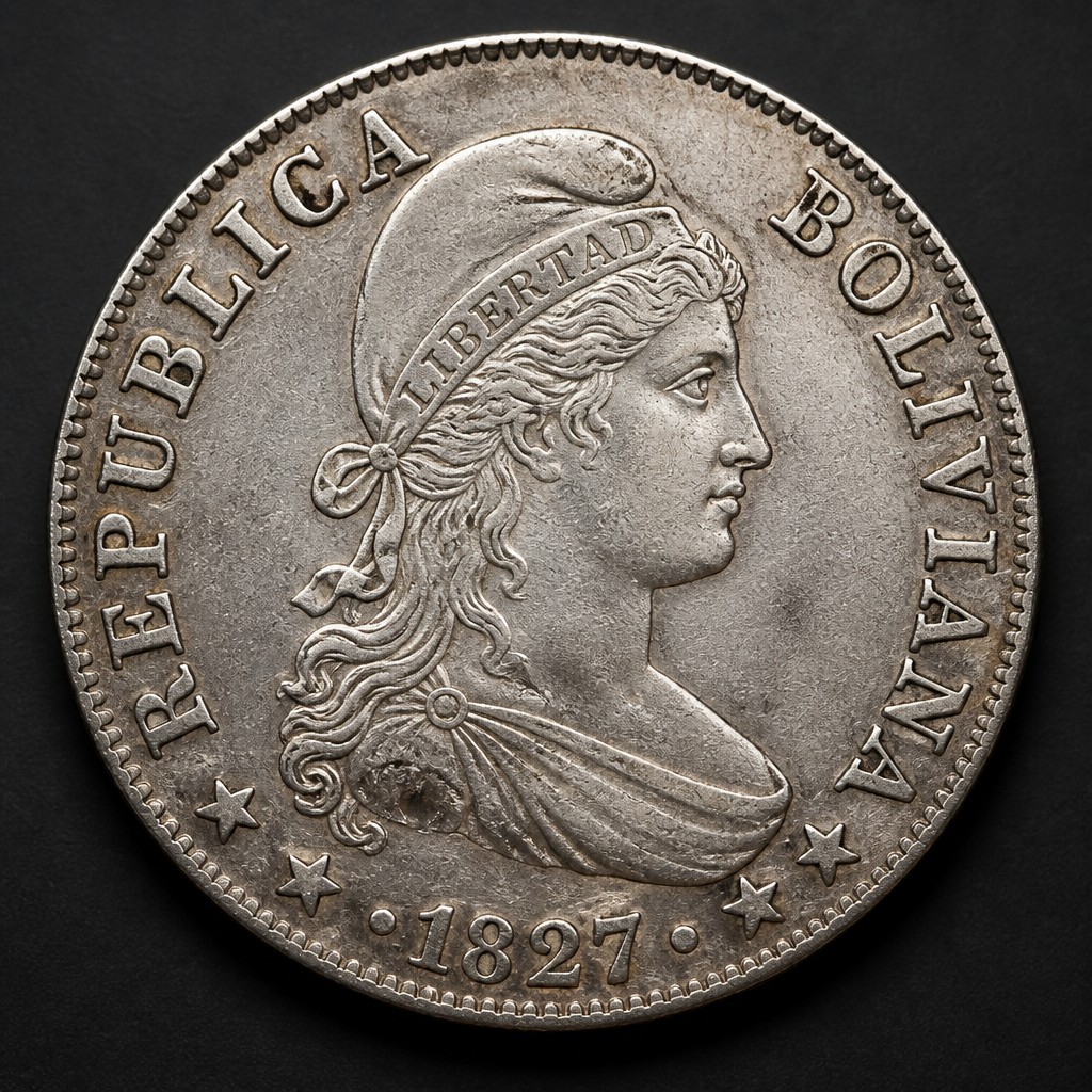 Bolivia 8 Soles Silver