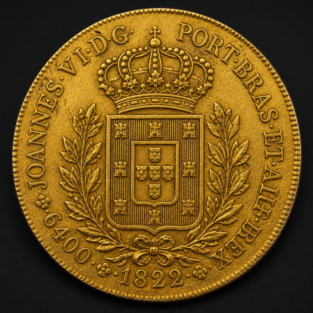 Brazilian 6400 Reis Gold (Peça)