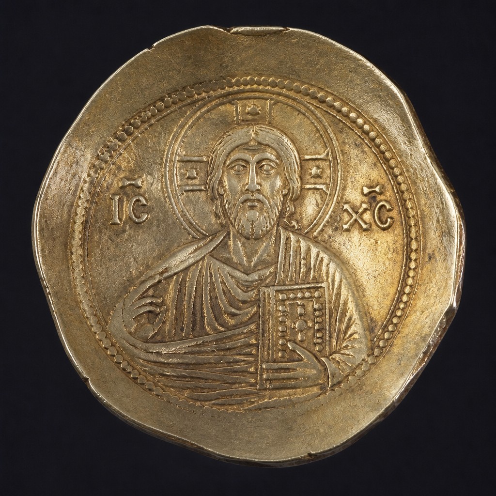 Byzantine Electrum Aspron Trachy (Scyphate)