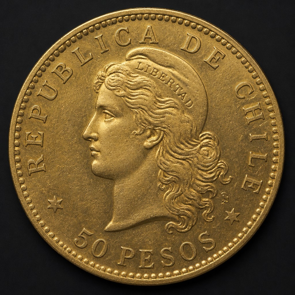 Chilean 50 Pesos Gold