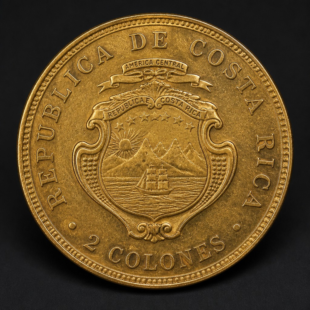 Costa Rica 2 Colones Gold