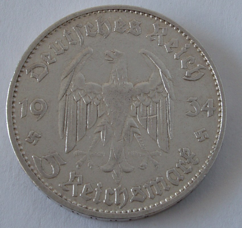 German 5 Reichsmark Garrison Church Commemorative
