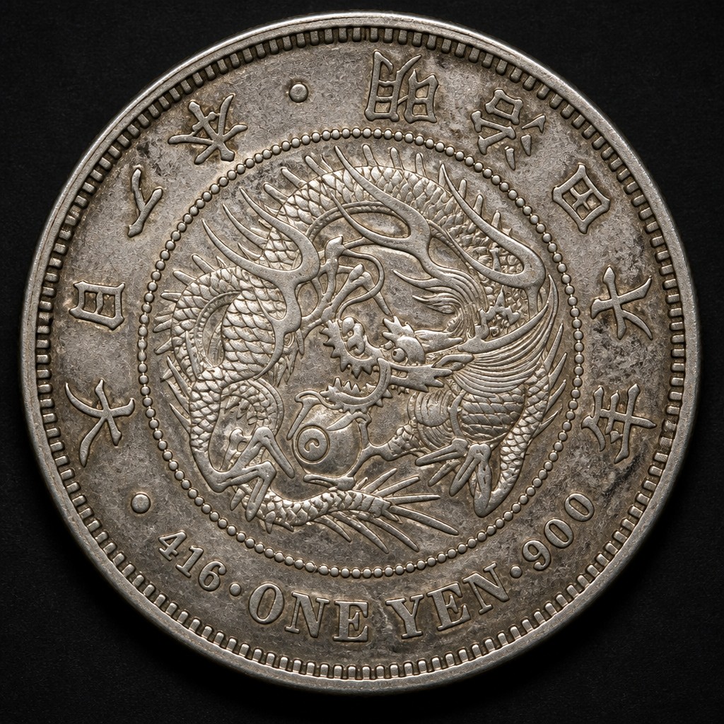 Japanese 1 Yen Silver 'Dragon' Trade Dollar