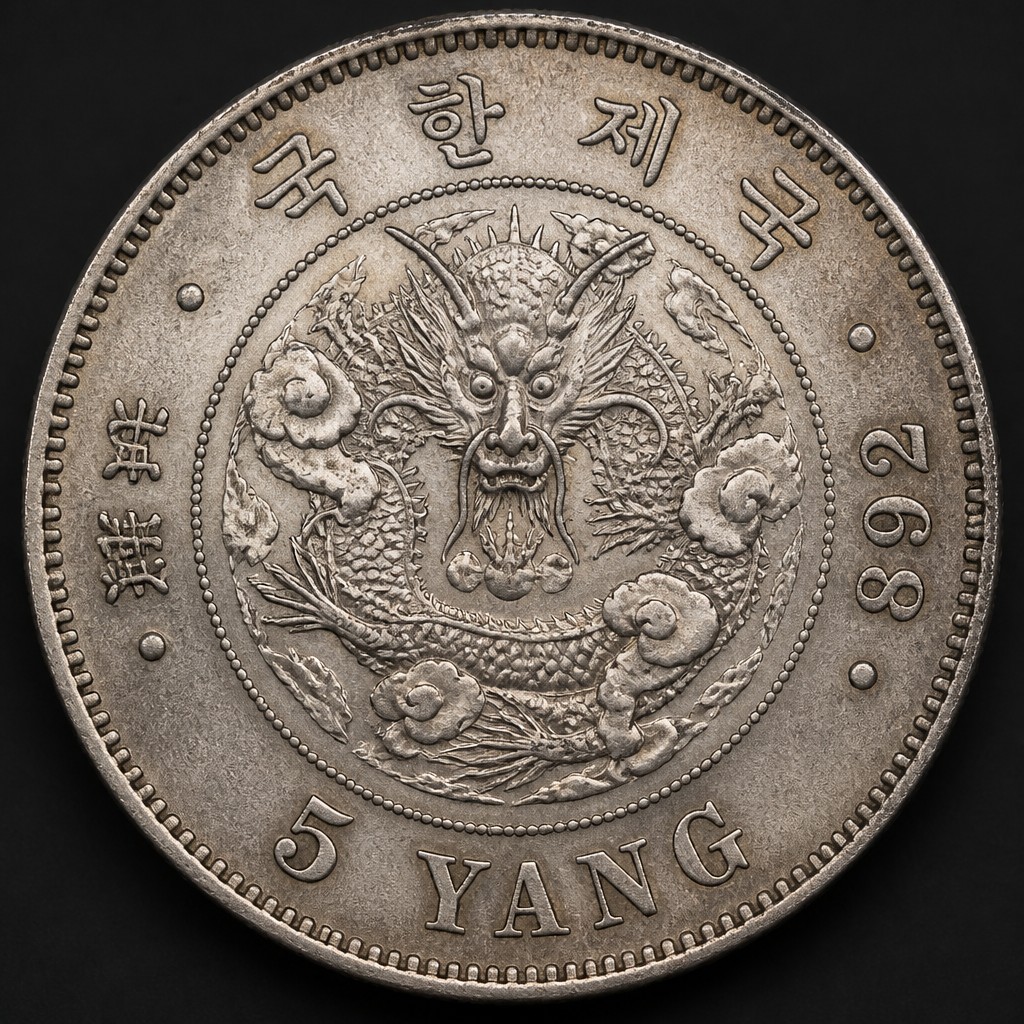 Korean 5 Yang Silver Dollar (1892)