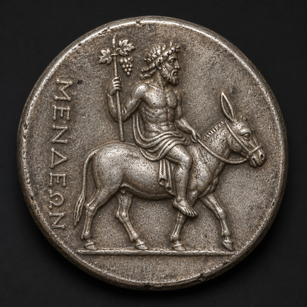 Mende Dionysos on Donkey Tetradrachm