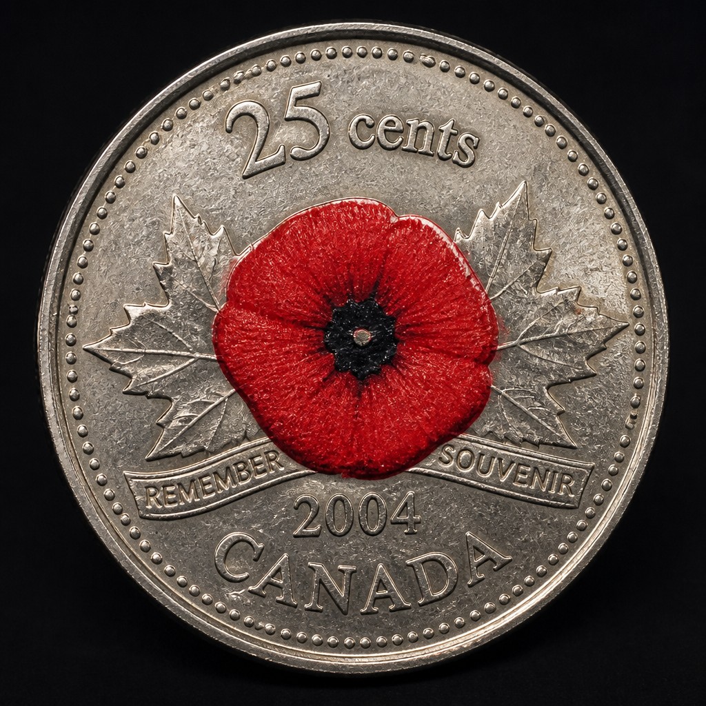 Royal Canadian Mint Colored Poppy Quarter (2004)